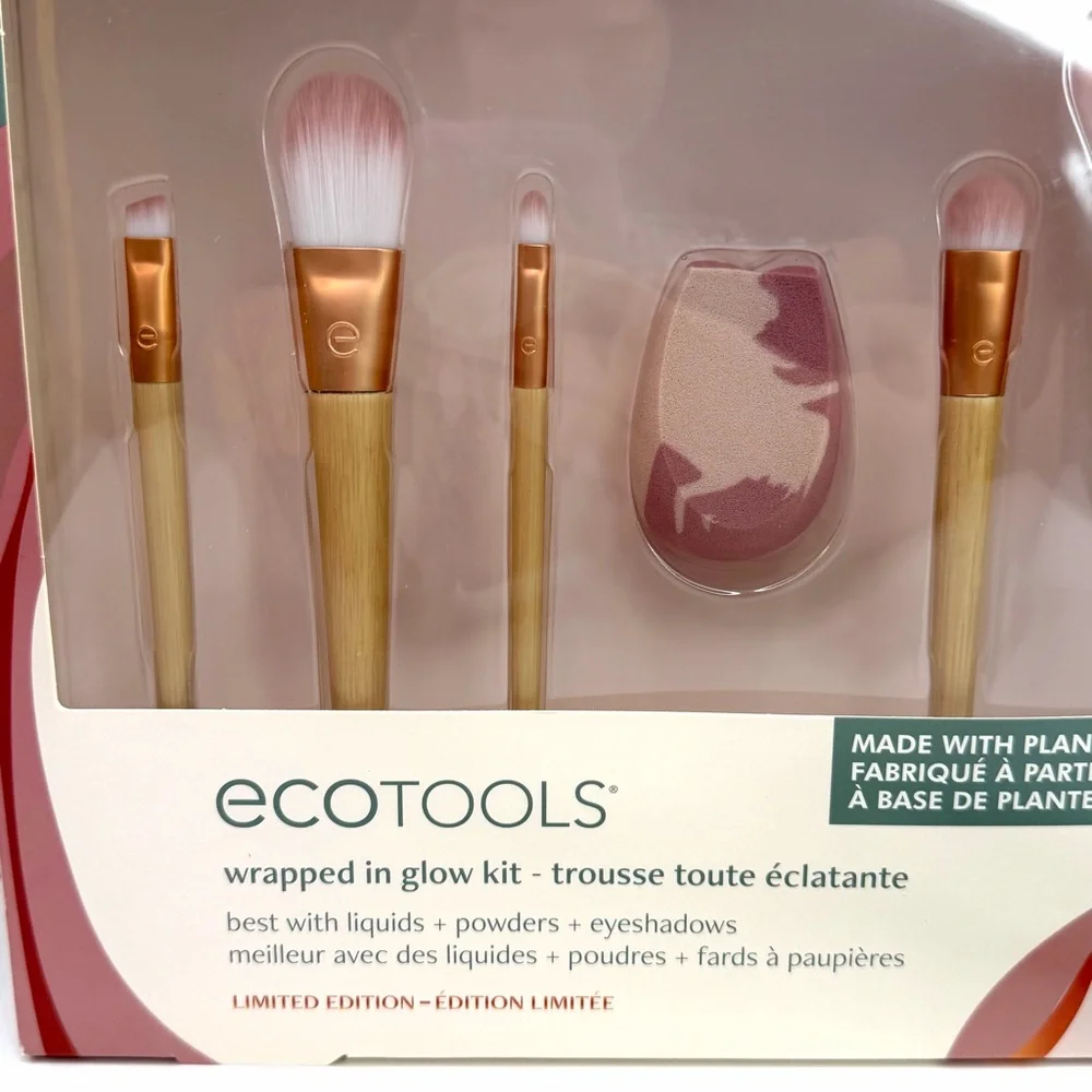 EcoTools Pink Wrapped in Glow 7PC Makeup Brush Set + 2 Eyeshadow Bonus Brushes